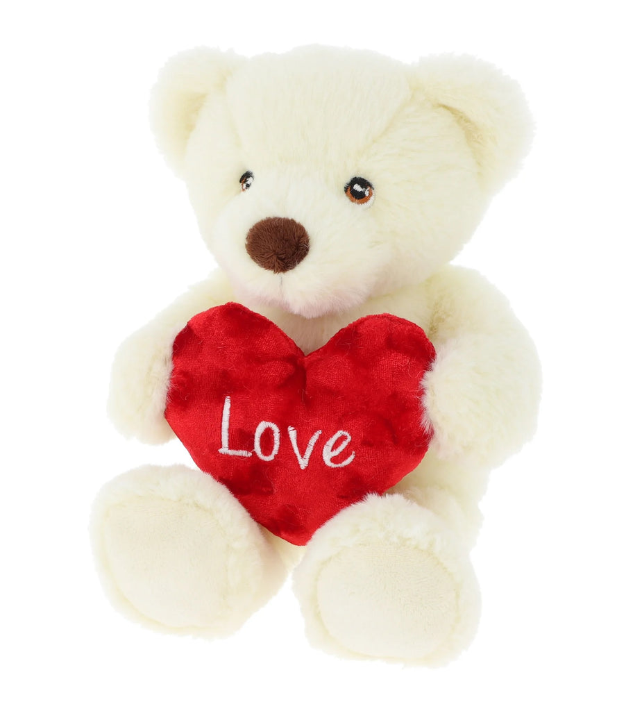 20cm Keeleco Cream Barney Bear with Heart