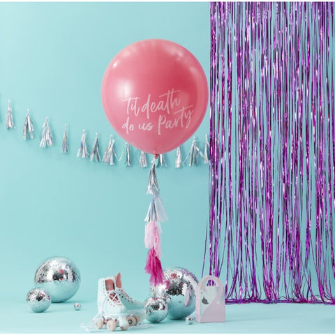 Good Vibes Balloon Kit 36in Balloon Pink With Tassels 