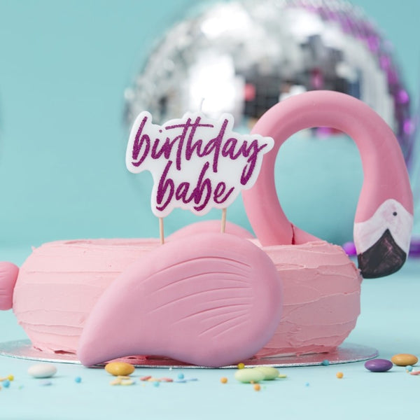 Good Vibes Candle Birthday Babe Pink Glitter 