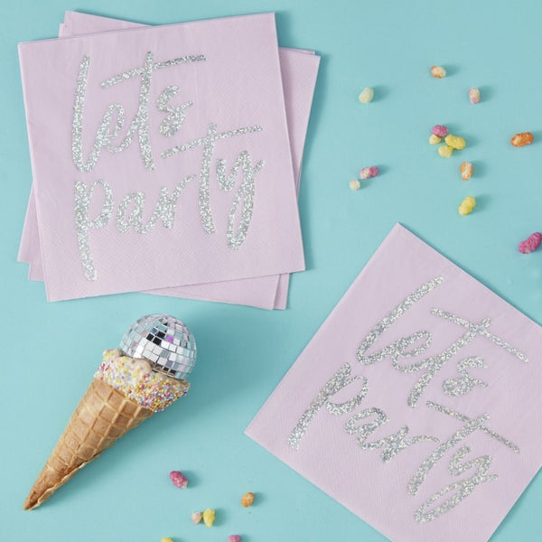 Good Vibes Napkin Foiled Lets Party 
