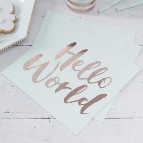 Hello World Paper Napkins Foiled