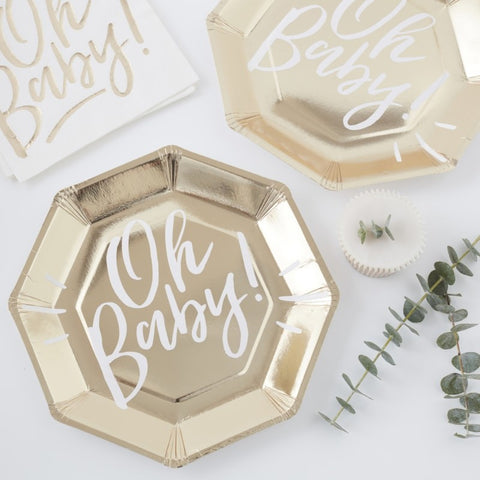 Oh Baby Plate Gold 