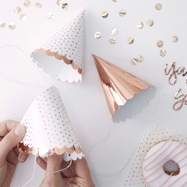 Pick & Mix Rose Gold Party Hats Crowns 