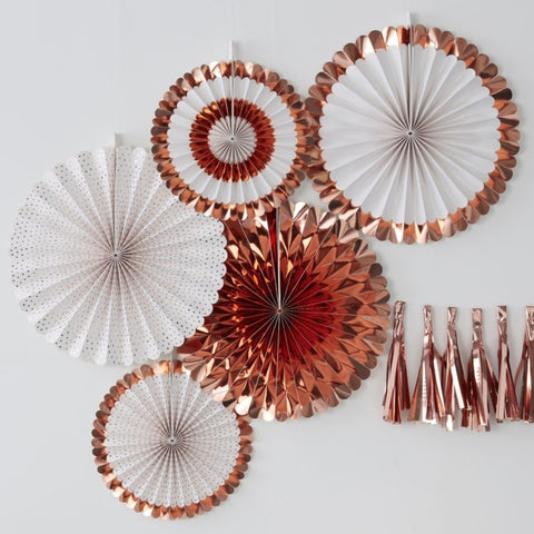 Pick & Mix Rose Gold Fan Decorations 